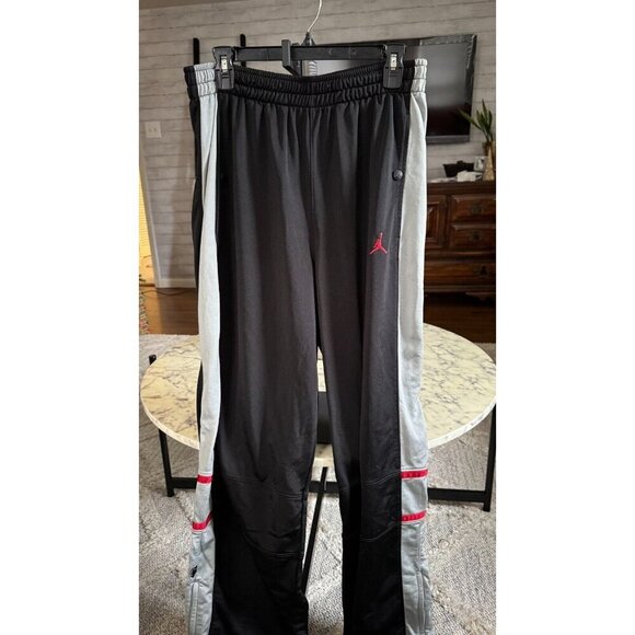 Vintage Nike Jordan Retro Black/White/Red Baggy Wide Leg Sweatpants Mens Size XL - Picture 1 of 6